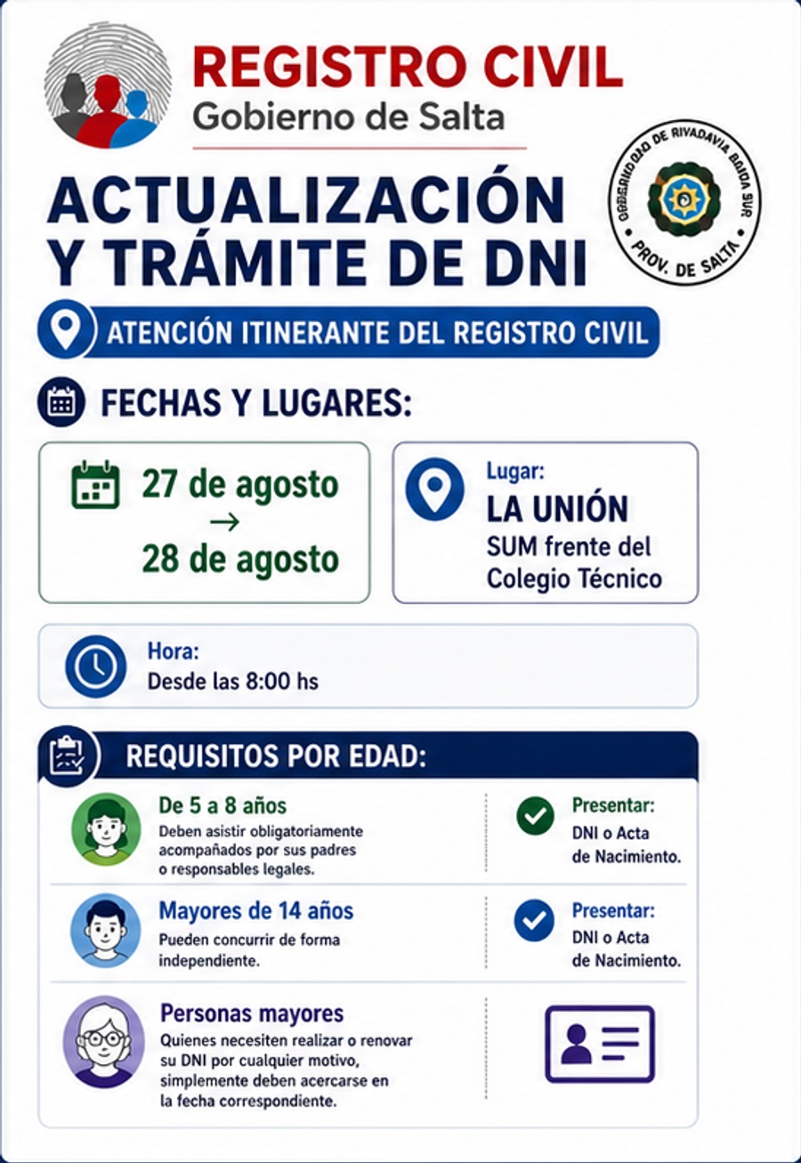 Operativo del Registro Civil en La Unión